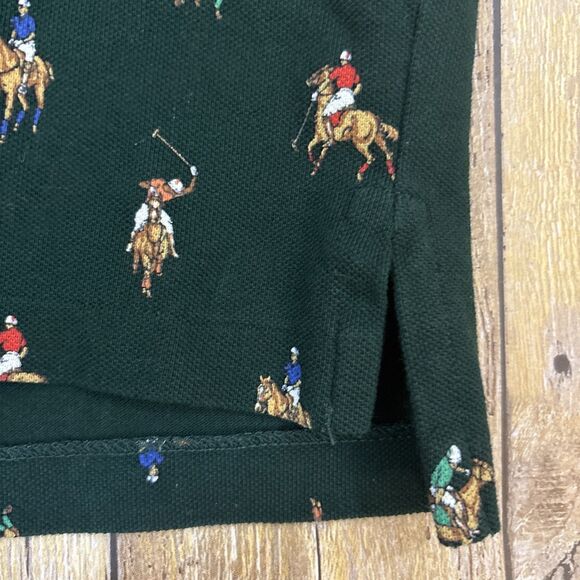 Polo Ralph Lauren Polo Shirt All Over Pony Logos 2XB Big & Tall Hunter Green - Picture 7 of 8